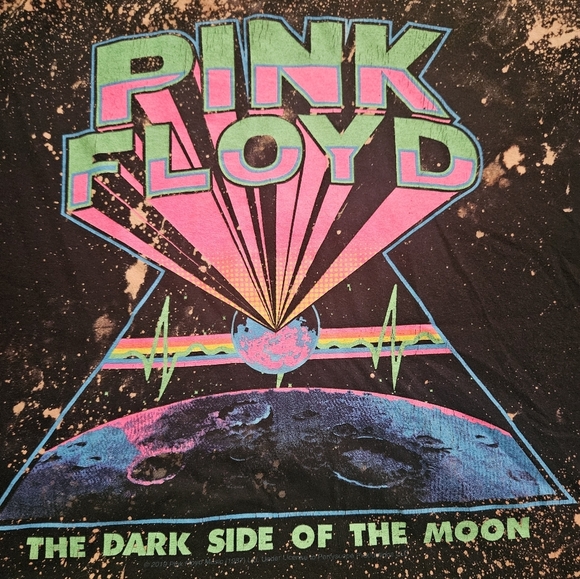 Liquid Blue Mens Tie Dye Pink Floyd The Dark Side Of The Moon Tee XL - Picture 3 of 4